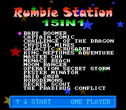 Rumble Station 15-in-1 Title Screen